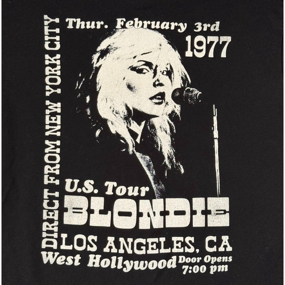 Blondie 1977 New York City Tour Shirt Small Black Debbie Harry Graphic Tee